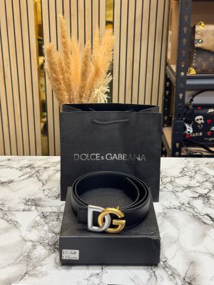 Dolc_e & Gabbana Signature DG Buckle Formal Belt With Box Including Carry Bag (Black-37-4)