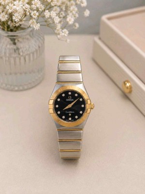 Omeg_a Constellation Quartz Black Dial Diamond