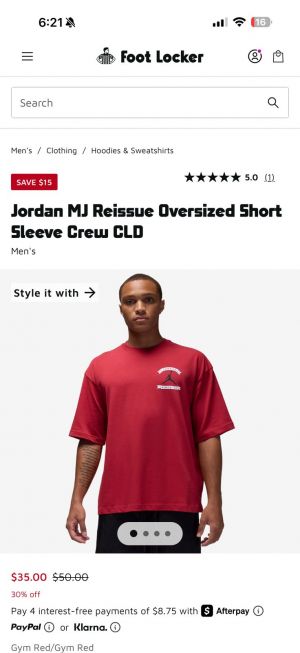 Jordan Chest Logo Back Print Drop Shoulder T-shirt Red