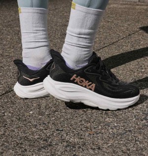 Hoka  CLIFTON 10 Black  Rose Gold
