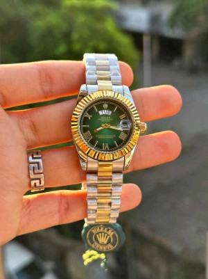 rolex_day date to tone gold green for her womens girls