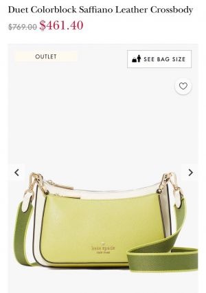 Kate Spade Duet Green - White Crossbody Bag With OriginalBox & Dust Cover