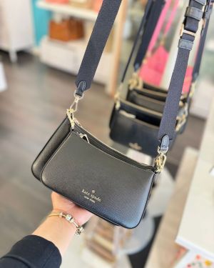 Kate Spade Duet Black-Black Crossbody Bag With OriginalBox & Dust Cover