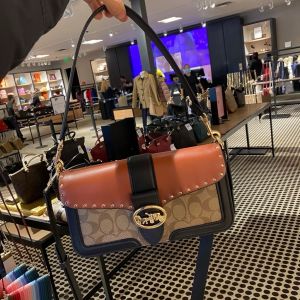 Coach_Georgie_Shoulder_Bag_Featuring_Colorblock_Black_Red_Leather_With_OG_Box_Dust_Cover_Carry_Carry_Bag