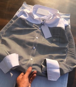viral double shade stripe shirts black