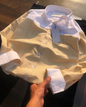 viral double shade stripe shirts khaki