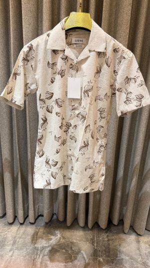 LOEWE CREME BROWN FLORAL IMPORTED SHIRT(L001)