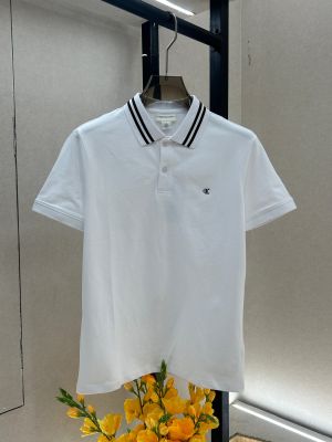 Calvin_Klein White Collar Neck Premium Polo T-shirt F3692-WH