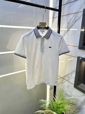 Lacost e White Polo Premium Collar Neck T-shirt F3703-W2