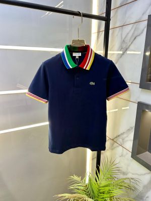 Lacost e Navy Polo Premium Collar Neck T-shirt F3703-N2