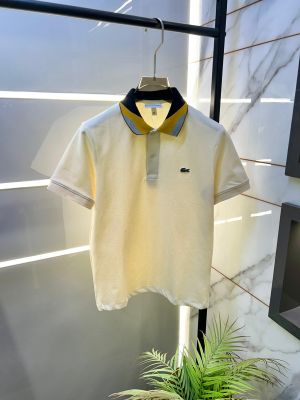 Lacost e Cream Polo Premium Collar Neck T-shirt F3703-C2