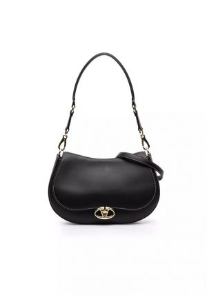 VALENTIN.O GARAVANI BLACK SMALL OHVAL SHOULDER BAG V LOGO PREMIUM WITH OG BOX