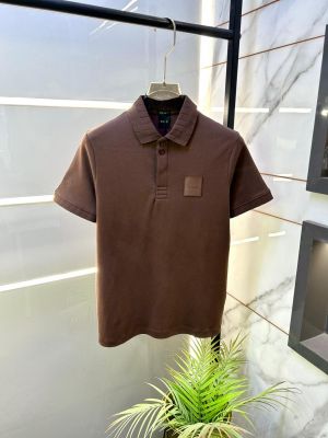 Hugo_Boss Brown Polo Premium Collar Neck T-shirt F3704-BR