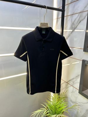 Hugo_Boss Black Polo Premium Collar Neck T-shirt F3704-BL