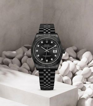 Role_x Oyster Perpetual Date Just Full Black Diamond