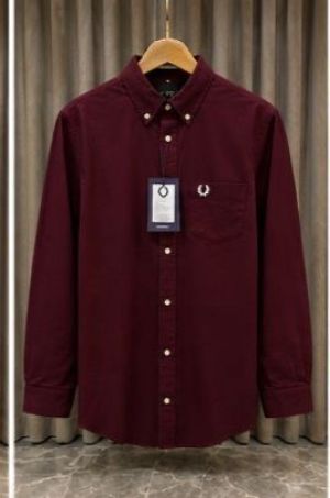 SALE FRED PERRY MAROON OXFORD SHIRT