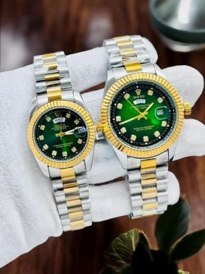 Rolex_Couple_Oyster_Perpetual_Day-Date_Green_Twotone