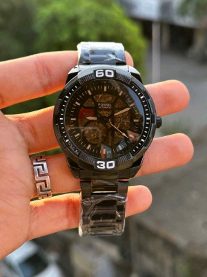 Fossil_ silver Automatic open heart