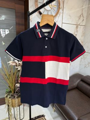 TOMM Y HILFIGER PREMIUM POLO NECK T-SHIRTS 1287 NAVY
