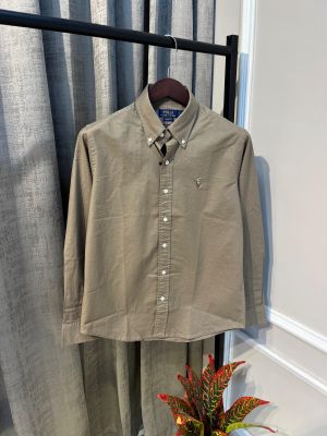 Ralp_h Lauren Polo Khaki oxford Cotton Premium Shirt 