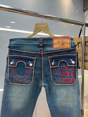 True Religion Light shade Boot Cut Premium Imported Stretchable Lycra Fabric Denim with Back Pocket Embroidered Design 4109