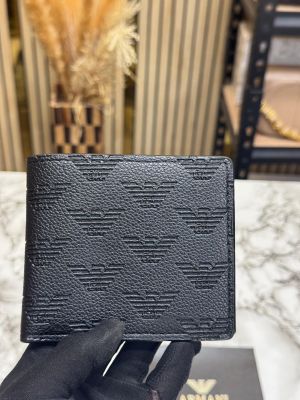 Giorgio Arman_i Embossed Leather Wallet With Box And Dust Bag (60223-Black) 