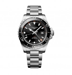 Longine s Hydroconquest GMT Silver Black