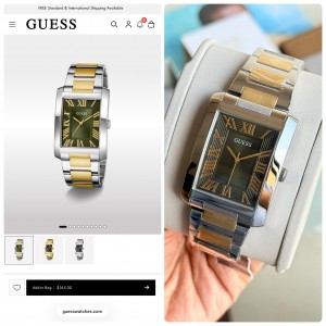 GUES S GW0896G3 Mens 2 Tone Analog Watch