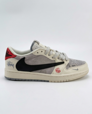 NIK.E AIR JORDAN 1 LOW TRAVIS SCOTT X STUSSY RED