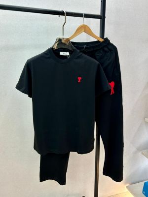 Ami Black Embroidery Logo Imported Premium Track Suit F3781-BL
