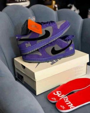 Sb dunk low Supreme 94 ink iron grey Suede Quality 