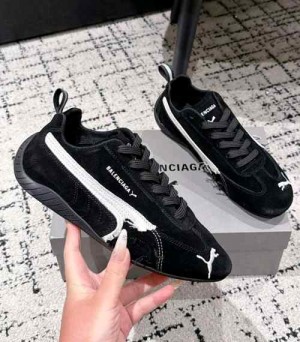 Pumaa. x Balenciaga Speedcat Suede Distressed BLACK