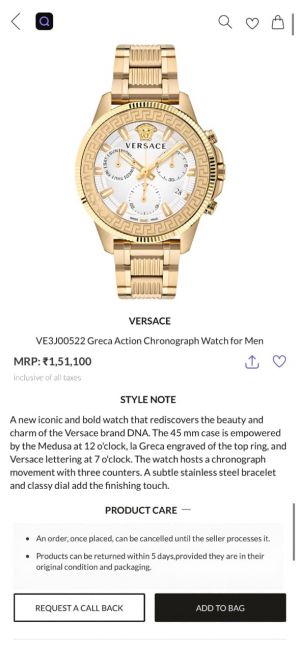 Versace Grecs Action Chronography Store Article Japan Watch For Men