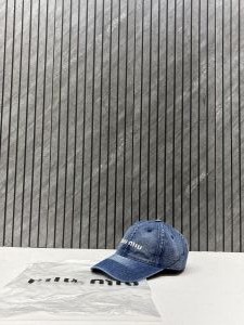 Miu Miu Denim Dark Blue Premium Unisex Cap With Original Zipper Polly Bag