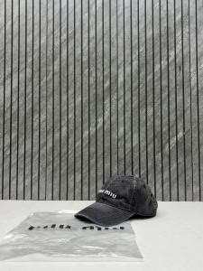 Miu Miu Denim Black Premium Unisex Cap With Original Zipper Polly Bag