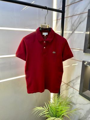 Lacost e Maroon Polo Premium Collar Neck T-shirt F3460-MA