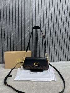 Coach_Jet_Set_Coffee-Black_Shoulder_Bag_With_OriginalBox_DustCover