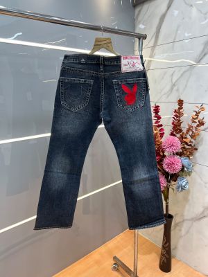 True Religion Dark Blue Bootcut Premium Imported Stretchable Lycra Fabric Denim with Back Pocket Embroidered Design 4226
