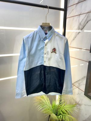 Tommy_Hilfiger Sky Embroidery Logo Premium Oxford Lycra Shirts F2933-SK