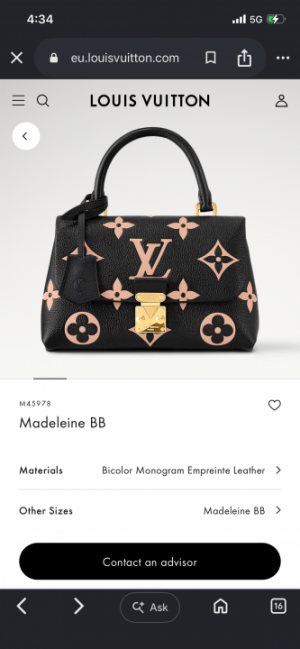 Loui_s vuitton M45978 Madeleine BB With Double box 863