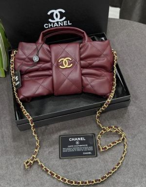 Chane_l  lambskin quilted mini bow bag premium quality With box 872