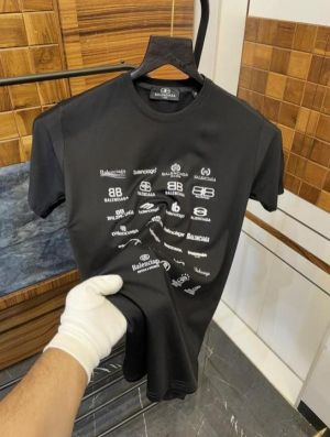 Balenciaga Logo Printed Imported Premium Drop Shoulder T-shirt