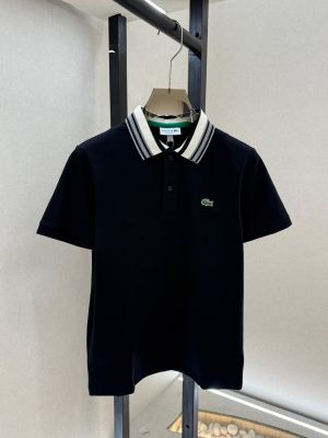 Lacost e Black Polo Premium Collar Neck T-shirt F3539-B1