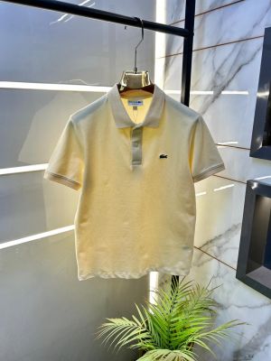 Lacost e Cream Polo Premium Collar Neck T-shirt F3460-CR