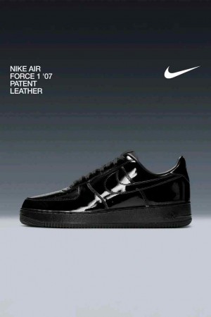 Nikee Air Force 1  07 Black Patent