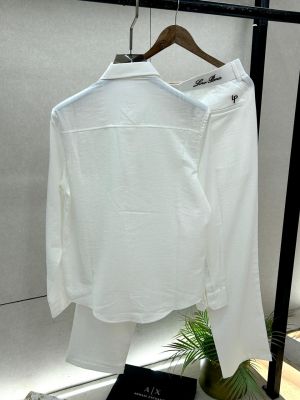 Loro Piana White Imported Pant Shirt Super Premium Combo F3889-WH