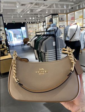 Coach_Teri_MilkTea_Plain_ShoulderBag_With_OriginalBox_DustCover