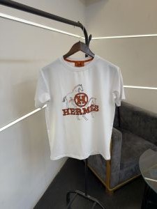 Herme s turkey imported patch printing imported round neck tshirt white