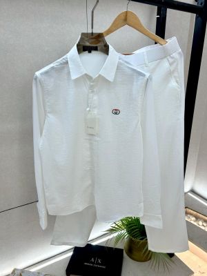 Gucc i White Imported Pant Shirt Super Premium Combo F3873-WH