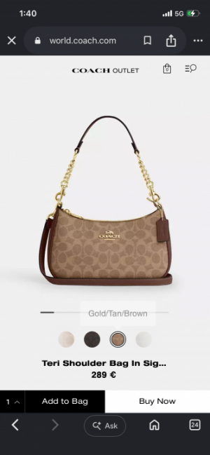 COAC_H Teri Shoulder Bag In Signature Canvas dual belts with og box 909